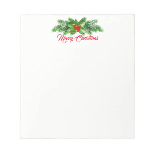Christmas Notepad-Holly Bough Notepad