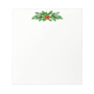 Christmas Notepad-Holly Bough Notepad