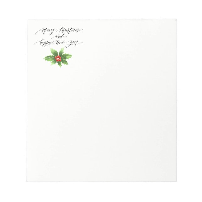 Christmas Notepad-Holly Notepad (Front)