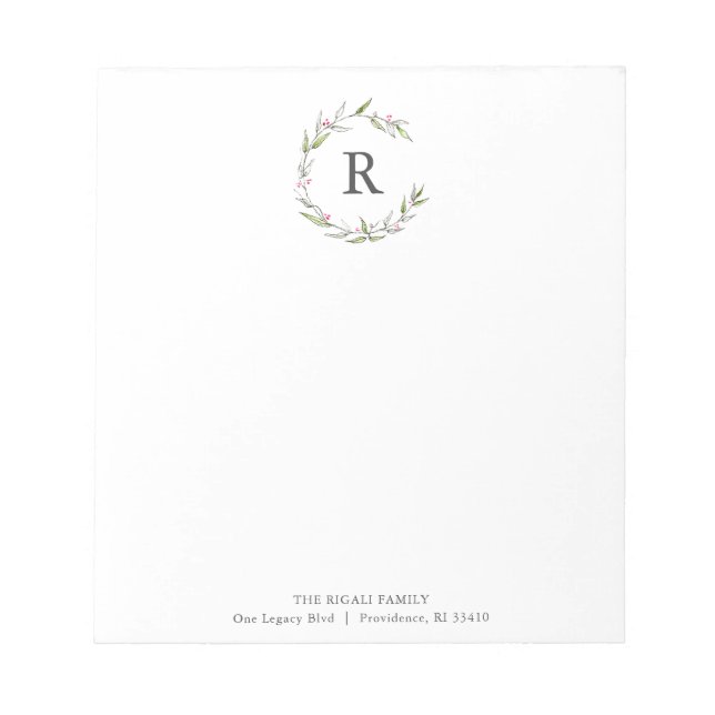 Christmas Notepads Monogrammed (Front)