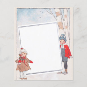 Christmas Notepaper for Cards Vintage Children 