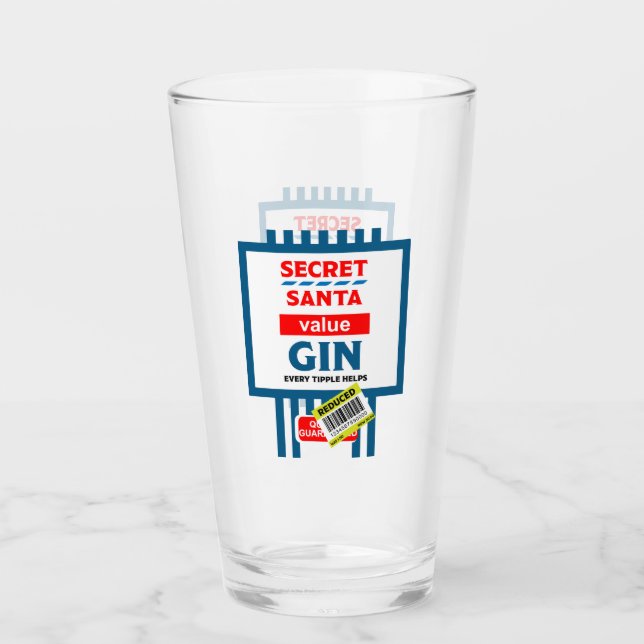 Christmas Novelty Gin Label Glass (Front)