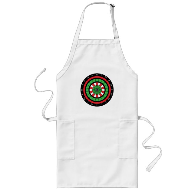 Christmas Numbered Dartboard Long Apron (Front)