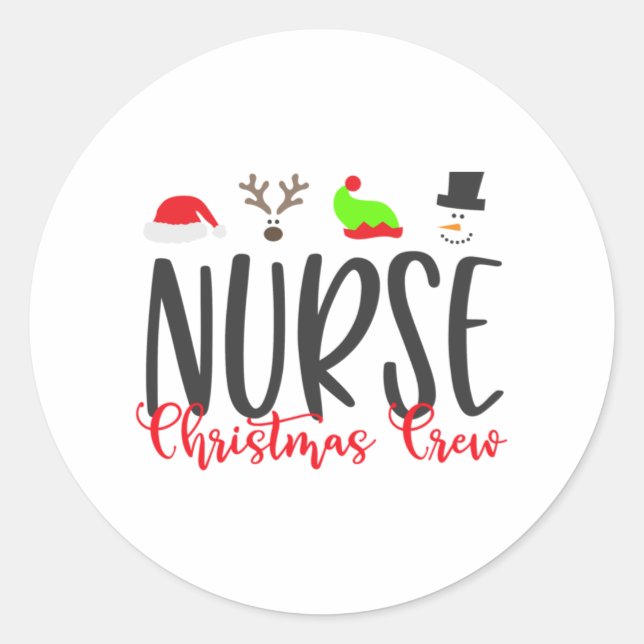 Christmas Nurse2 Classic Round Sticker (Front)
