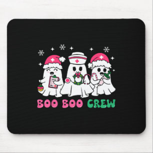 Christmas Nurse Boo Boo Crew Ghost Santa Xmas Nurs Mouse Pad