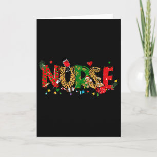 Christmas Nurse Coquette Bow Stethoscope Er Rn Icu Card