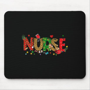 Christmas Nurse Coquette Bow Stethoscope Er Rn Icu Mouse Pad