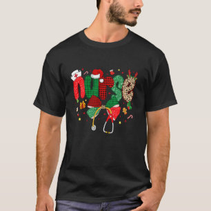 Christmas Nurse Coquette Bow Stethoscope Nursing X T-Shirt