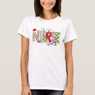 Christmas Nurse Coquette Cute Holiday Medical T-Shirt