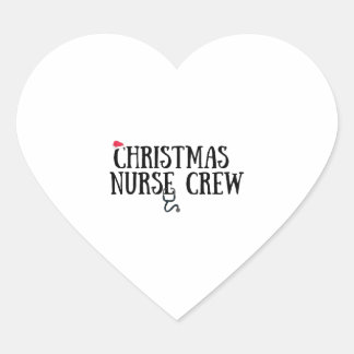 Christmas Nurse Crew  3 Heart Sticker