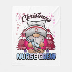 christmas Nurse crew 4 Fleece Blanket
