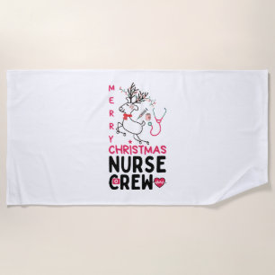 Christmas Nurse Crew Funny Xmas Costume Beach Towel