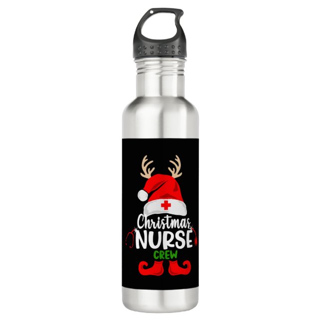 Christmas Nurse Crew Squad 710 Ml Water Bottle (Front)