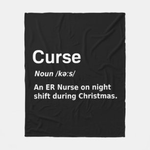 Christmas Nurse Curse Definition Funny Fleece Blanket