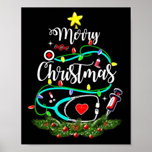 Christmas Nurse Doctor Life Medical Stethoscope Poster