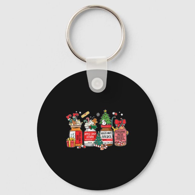 Christmas Nurse Funny Peppermint Mocha Profol Er E Key Ring (Front)