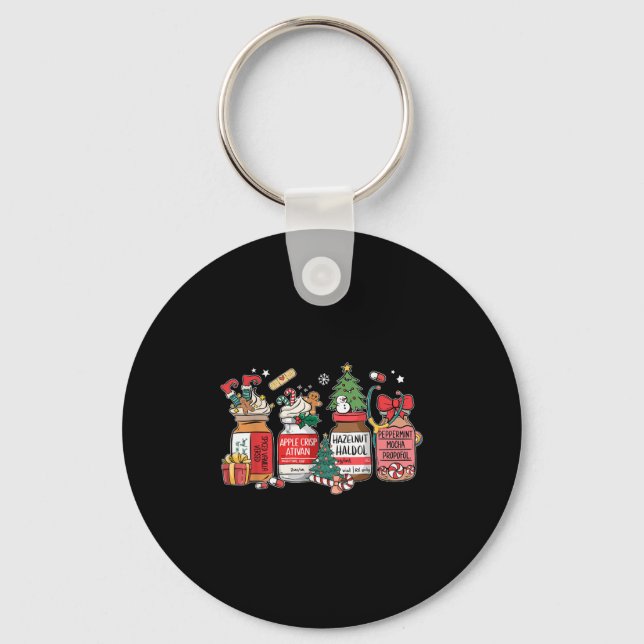 Christmas Nurse Funny Peppermint Mocha Profol Er E Key Ring (Front)