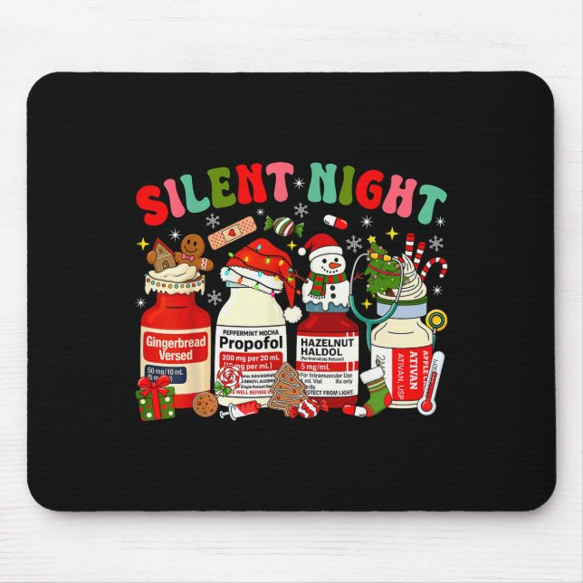 Christmas Nurse Funny Peppermint Mocha Profol Er E Mouse Pad (Front)