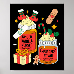 Christmas Nurse Funny Peppermint Mocha Propofol Er Poster