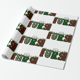 christmas nurse leopard print xmas wrapping paper