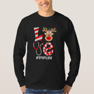 Christmas Nurse Love Dsp Life Santa Reindeer Nurse T-Shirt