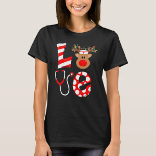 Christmas Nurse Love NICU RN ER Santa Reindeer Nur T-Shirt