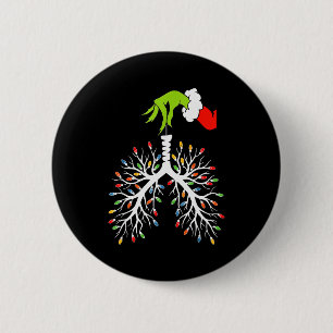 Christmas Nurse Lung Xmas Lights Funny Pulmonologi 6 Cm Round Badge