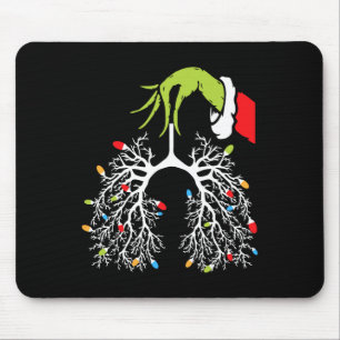 Christmas Nurse Lung Xmas Lights Funny Pulmonologi Mouse Pad