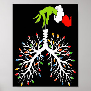 Christmas Nurse Lung Xmas Lights Funny Pulmonologi Poster