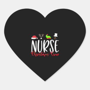 Christmas Nurse, nurse christmas crew  Heart Sticker