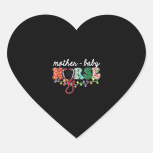 Christmas Nurse Nursing Mother Baby Nurse Christma Heart Sticker