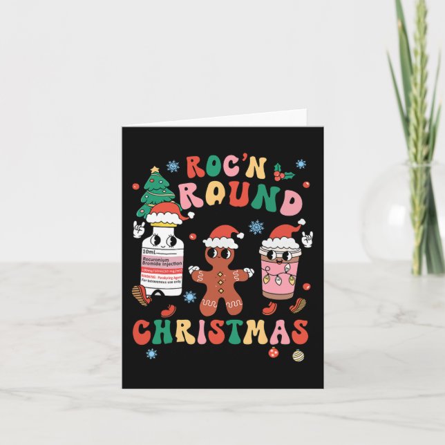 Christmas Nurse Nursing Roc'n Around The Christmas Card (Front)