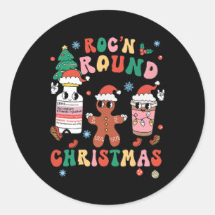 Christmas Nurse Nursing Roc'n Around The Christmas Classic Round Sticker
