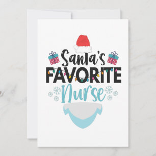 Christmas Nurse Nursing Santa's Favourite Funny Thank You Card