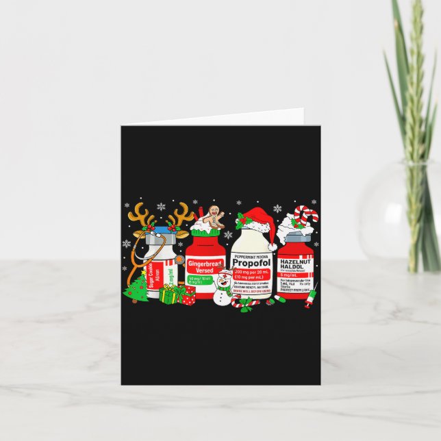 Christmas Nurse Peppermint Mocha Profol Er Ed Icu  Card (Front)