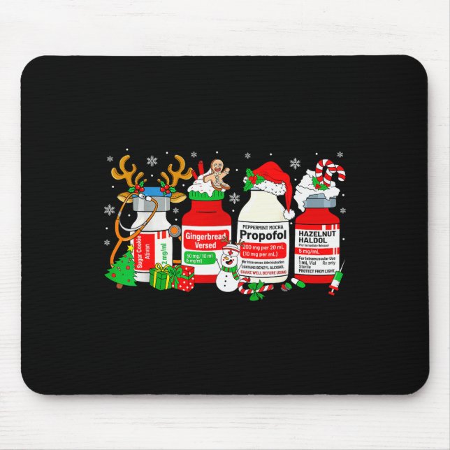 Christmas Nurse Peppermint Mocha Profol Er Ed Icu  Mouse Pad (Front)
