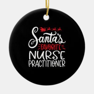 Christmas nurse practitioner, nurse np ceramic ornament