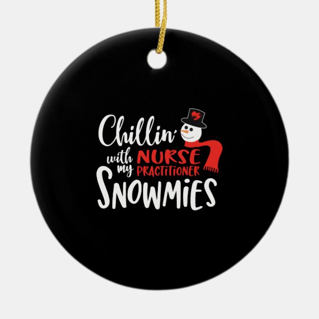 Christmas nurse practitioner, nurse np ceramic ornament (Front)