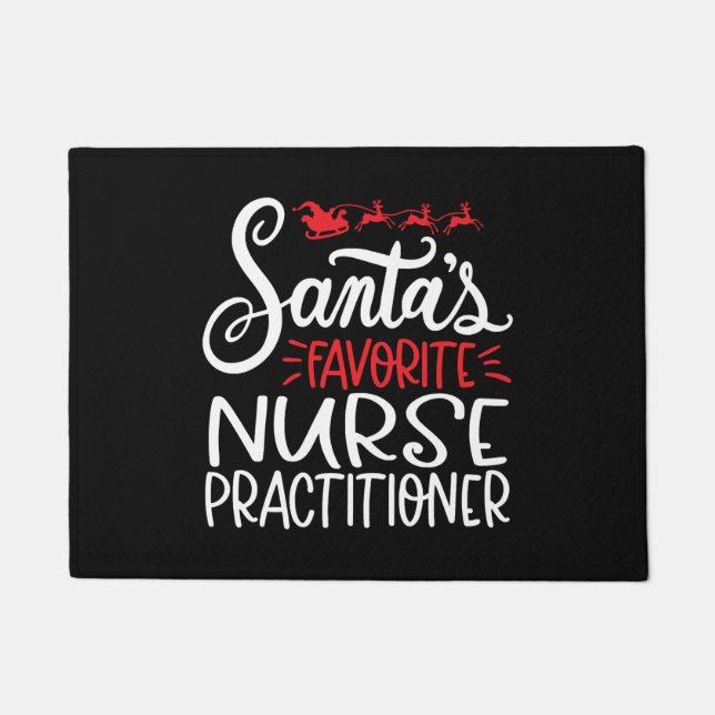 Christmas nurse practitioner, nurse np   doormat (Front)