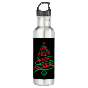 Christmas nurse practitioner, one merry 710 ml water bottle