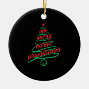 Christmas nurse practitioner, one merry ceramic ornament