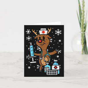 Christmas Nurse Reindeer Funny Xmas Nursing Scrub  Card