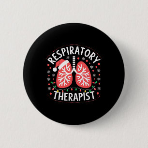 Christmas Nurse Respiratory Therapist Lung Lights 6 Cm Round Badge