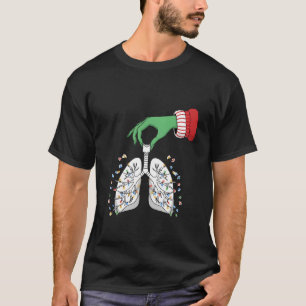 Christmas Nurse Respiratory Therapist Lung Tree  T-Shirt