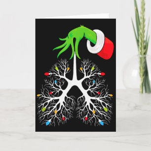 Christmas Nurse Resratory Therast Lung Lights Funn Card