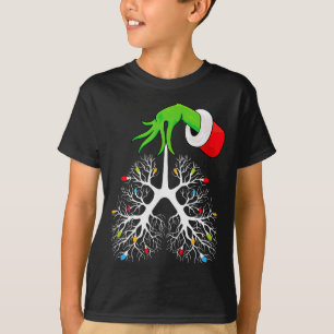 Christmas Nurse Resratory Therast Lung Lights Funn T-Shirt