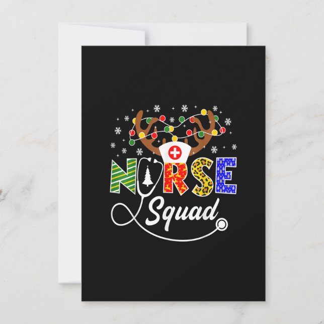 Christmas Nurse Squad Xmas Deco Lights Nurse Women Invitation (Front)