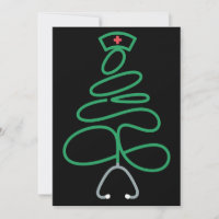 Christmas Nurse Stethoscope Tree Santa Hat Xmas