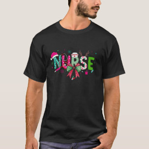 Christmas Nurse Stethoscope Xmas Coquette Bow Nurs T-Shirt