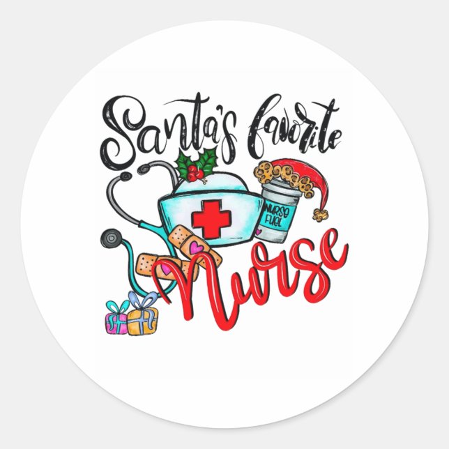 Christmas Nursing1 Classic Round Sticker (Front)